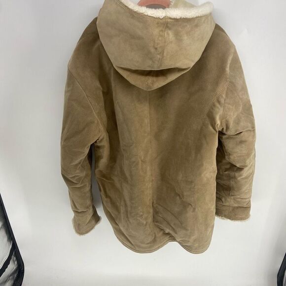 St. John's Bay Women's Washable Suede Faux Fur Lined Hooded Winter Jacket Large - Picture 4 of 8